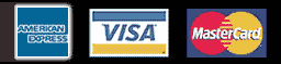 Marter Card, Visa, & American Express cards accepted